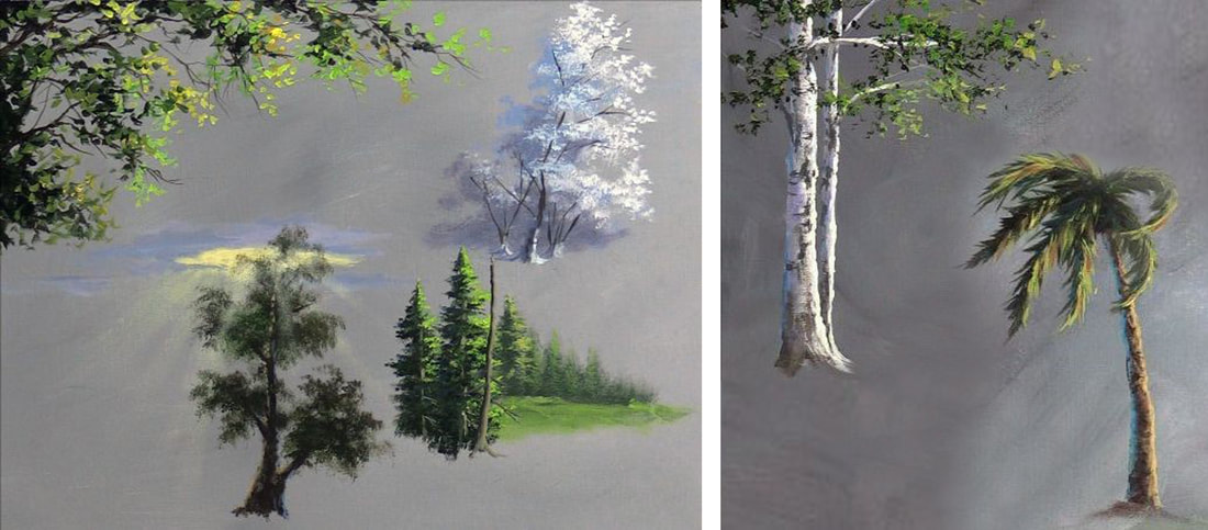 trees in acrylics