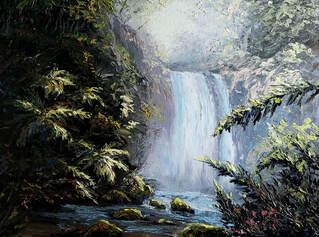 Tropical Palette Knife Landscape Painting