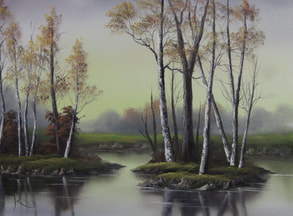birch tree painting