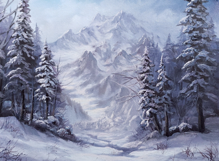 big mountain oil painting