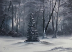 beginner Winter oil painting