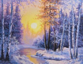 Winter Snow Acrylic Painting Lesson