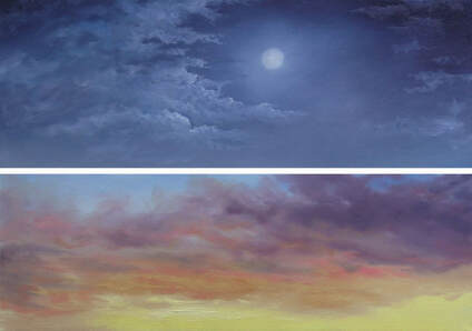 Clouds painting in oils