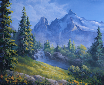 mountain landscape acrylic Painting