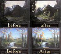 Highlighting a landscape painting