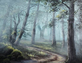 Acrylic Winding Path Painting