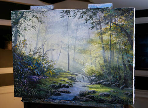 Landscape painting mixed media