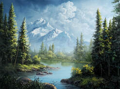 Mountain landscape painting