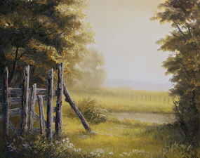 How to paint a fence oil painting