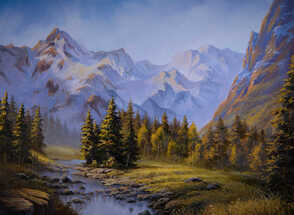 Evening Mountain Creek painting