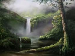 Waterfall painting lesson